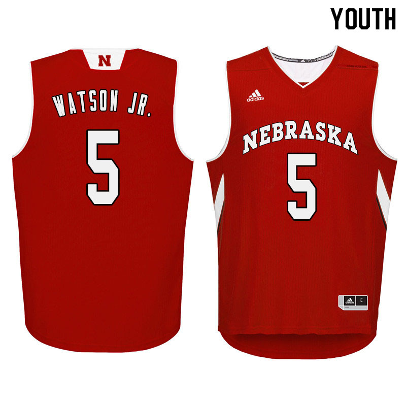 Youth Nebraska Cornhuskers #5 Glynn Watson Jr. College Basketball Jersyes Sale-Red